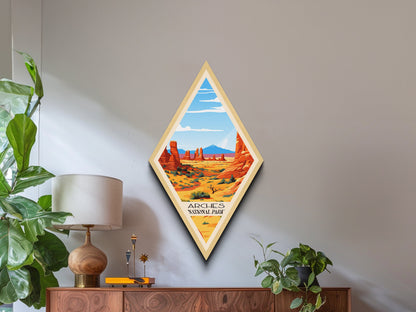 Retro-Reiseposter „Arches Nationalpark“ auf Leinwand, Reisedeko-Kunst, Midcentury-Modern-Deko, Utah-Reisekunst