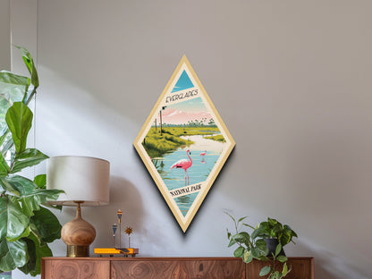 Everglades National Park Adventure Poster Canvas Texture Print, Travel Decor Art, Midcentury Modern Retro Decor Florida Travel Art