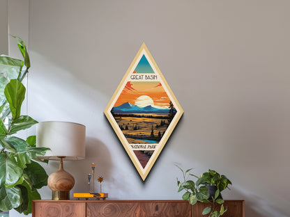 Great-Basin-Nationalpark – Diamantförmiges Reisemotiv – Kunstdruck, Leinwandbild, Reisegeschenk, Nevada-Reisemotiv