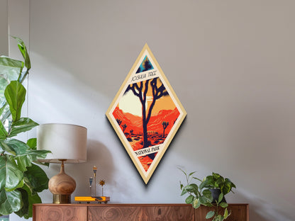 Retro Joshua Tree National Park Travel Print Wall Artwork Texture Print, Travel Decor Art, Midcentury Modern Decor California Travel Art