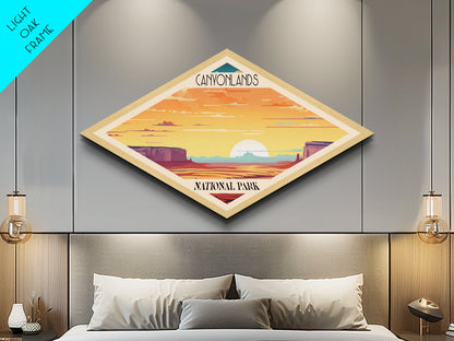 Retro-Reiseposter zum Canyonlands-Nationalpark, Leinwanddruck mit Struktur, Reisedeko, Midcentury-Modern-Deko, Utah-Reisekunst