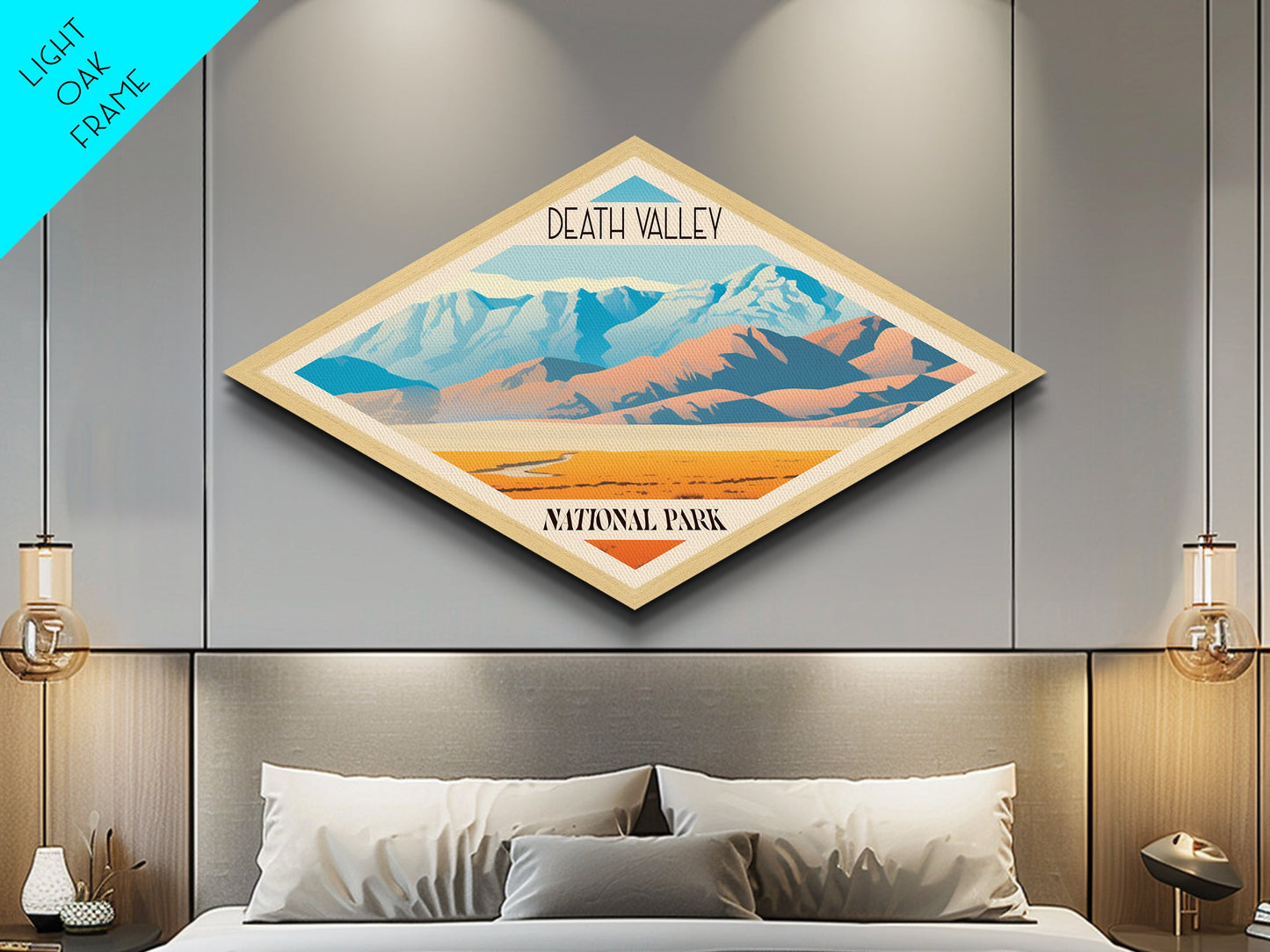 Reiseposter „Death Valley Nationalpark“ in Diamantform, Kunstdruck auf Leinwand, Wandbild, Reisegeschenk, Kalifornien-Reisemotiv