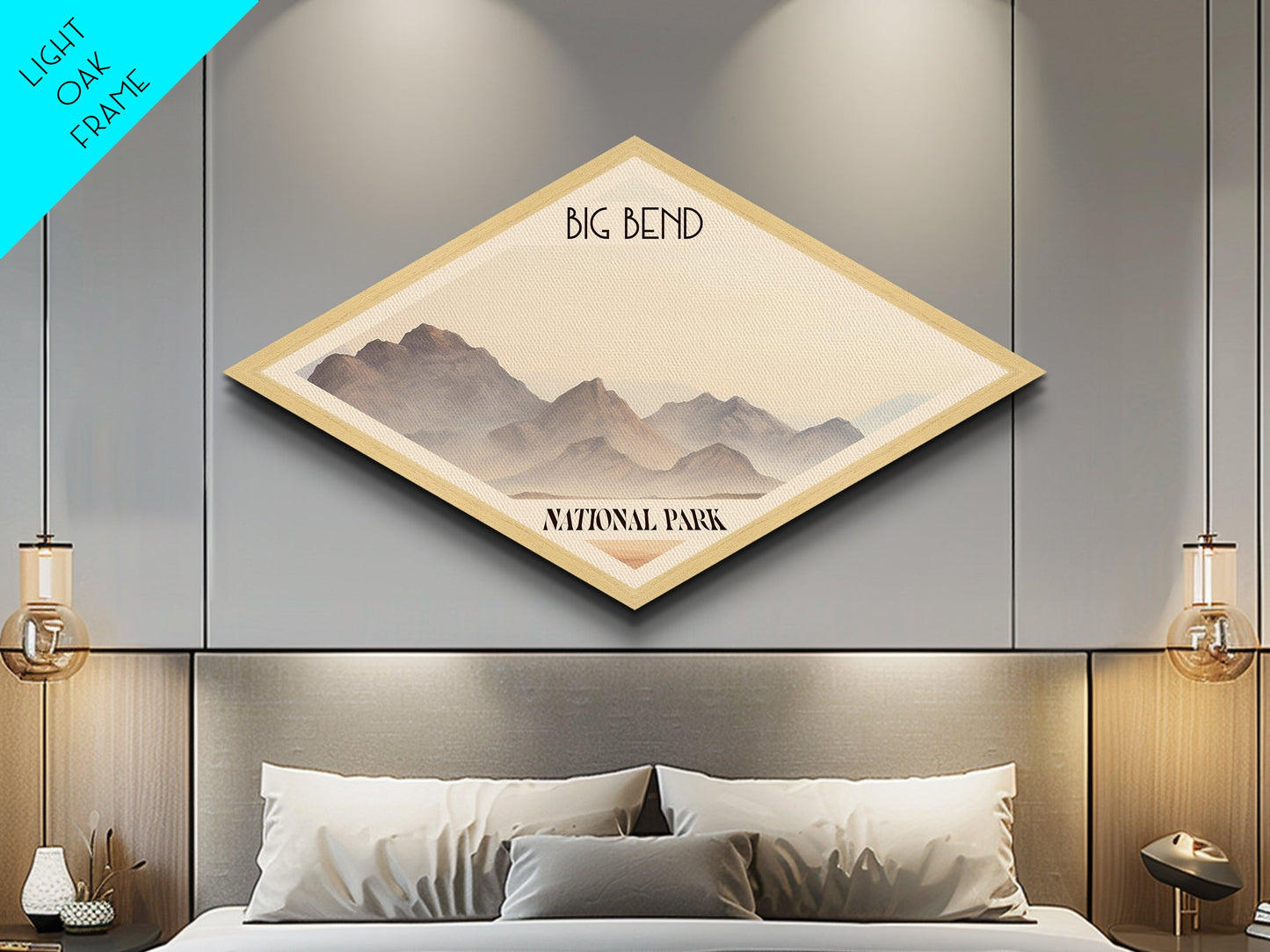 Big Bend National Park Travel Poster Canvas Texture Print, Travel Decor, Midcentury Modern Retro Decor Texas Landscape