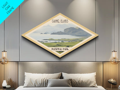 Retro Channel Islands National Park Adventure Poster Canvas Texture Print, Travel Decor, Midcentury Modern Decor California Landscape