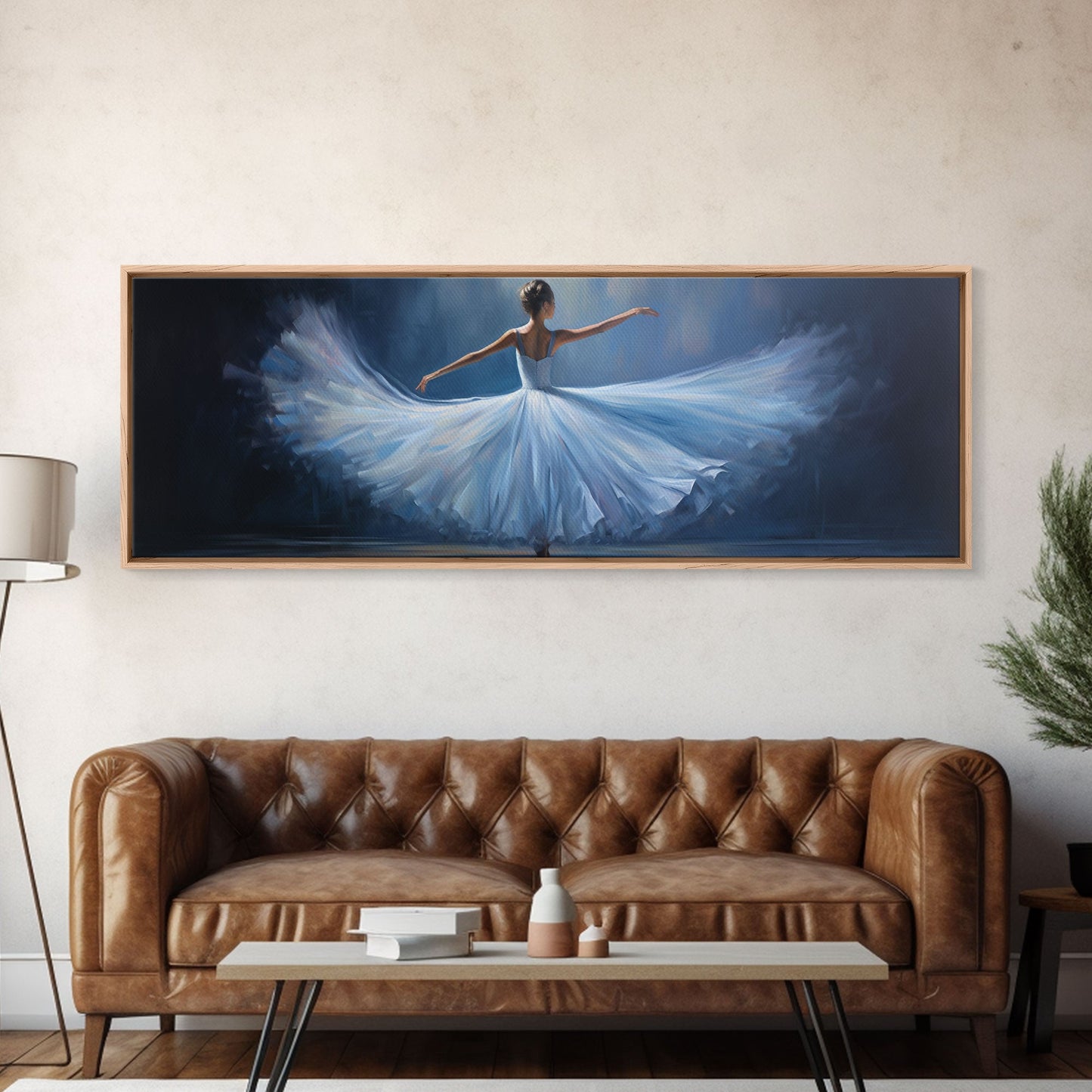 Ballerina Wall Art Watercolor Framed Canvas Print, Ballet Wall Decor, Ballet Prints, Ballerina Tutu and Slippers, Girl Room Nursery Art