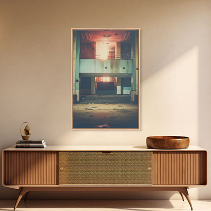 Abandoned Building, Retro Wall Canvas Print, Wall Hanging, Portrait Art, Volleyball Mom, Tiny House Decor, Family Gift, Spooky Room Decor