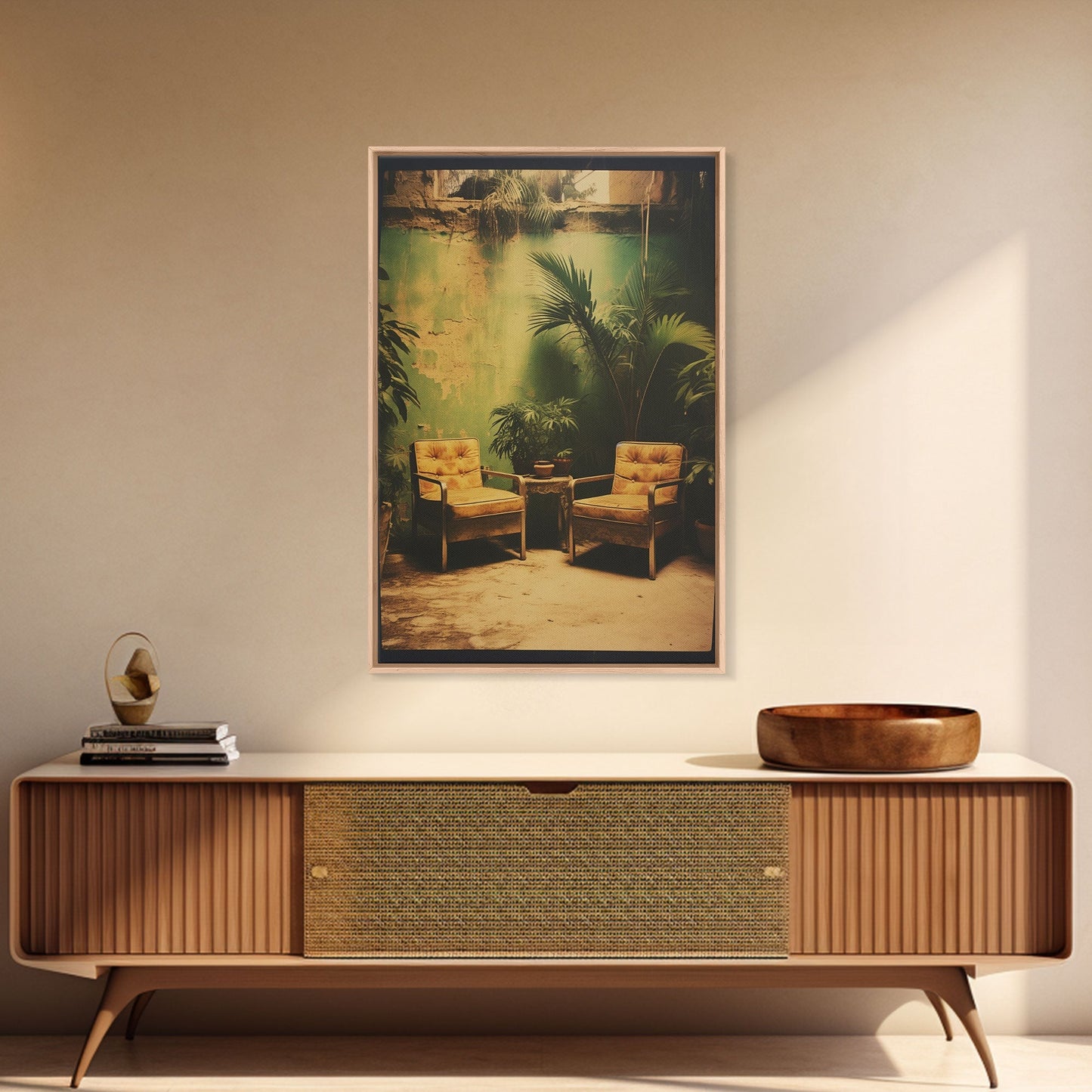 Chair, Tropical Art, Botanical Art, Canvas Print, Wall Hanging, Portrait Art, Home Decor Prints, Office Wall Decor, Modern House Art