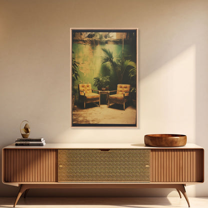 Chair, Tropical Art, Botanical Art, Canvas Print, Wall Hanging, Portrait Art, Home Decor Prints, Office Wall Decor, Modern House Art