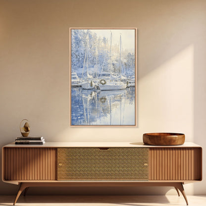 Nautical Christmas Decor, Sailboats On A Frozen Lake, 2024 Christmas Decor, Boho Christmas Decor, Christmas Mantle Decor