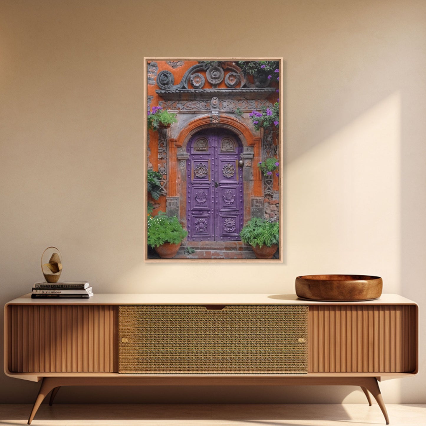 Change34 Architecture Print, 19th Century Architecture Photography, Mexico City Wall Art, Wood Framed Canvas Print