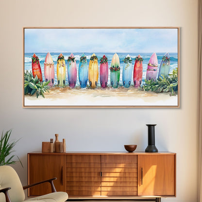 Tropical Christmas decor, beach Christmas decor, Christmas beach art, canvas print, Christmas wall art, beach Christmas