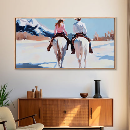 Portrait of cowboy amidst corn stalks, sunset skies, Framed Canvas Print, bold western art, autumn harvest season wall piece, fall farmhouse