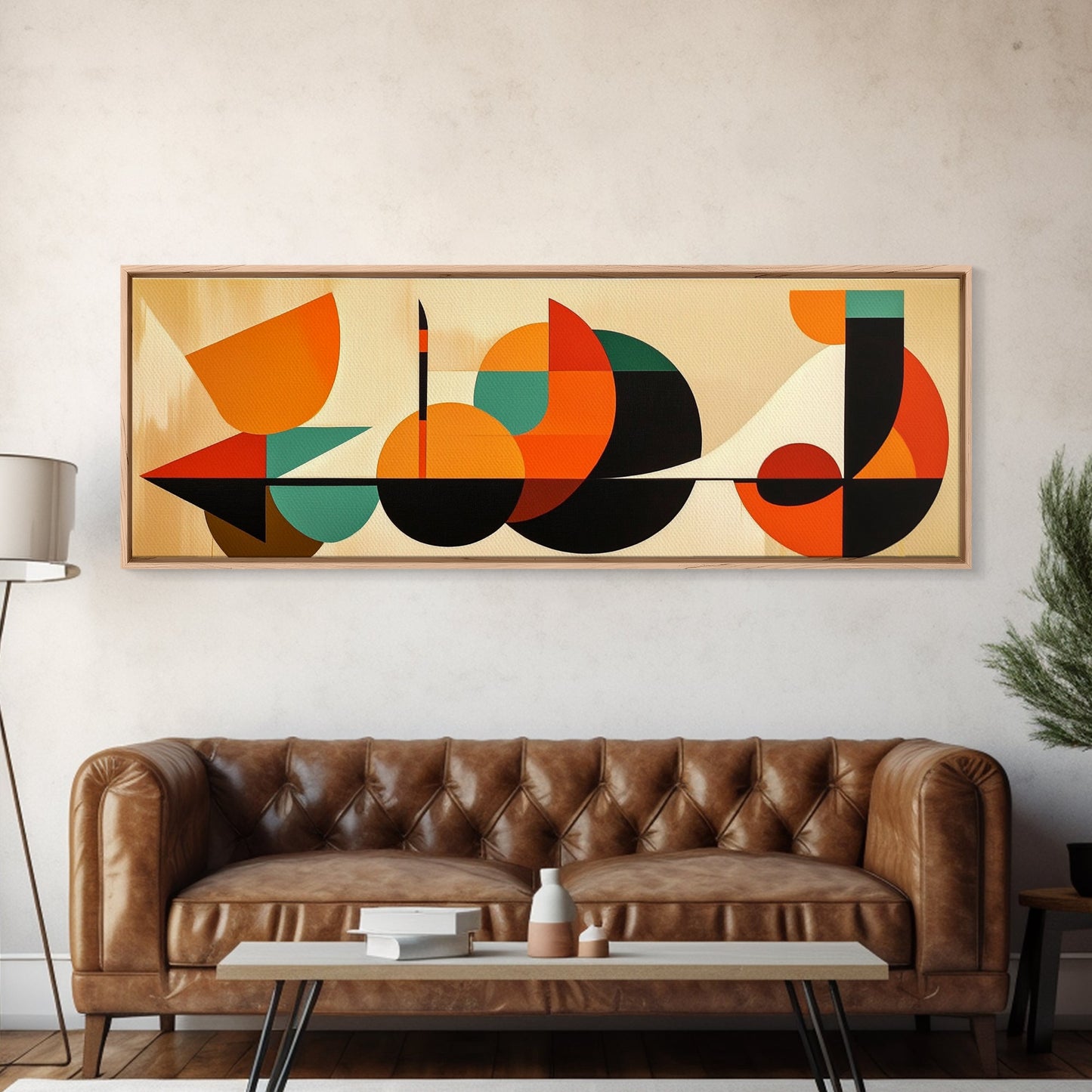 Retro Style MCM Abstract Art, Geometric Patterns, Above Sofa Modern Art, Modern Home Decor, Boho Style Minimalist Wall Art