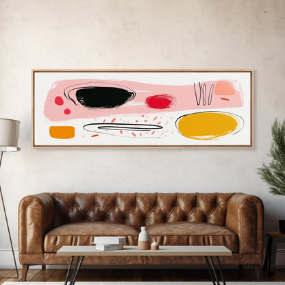 Meal For One - Japanese Style Abstract Art - Framed Canvas Print - Kitchen Decor - Kitchen Wall Art - Kitsch Kitchen - Eclectic Decor