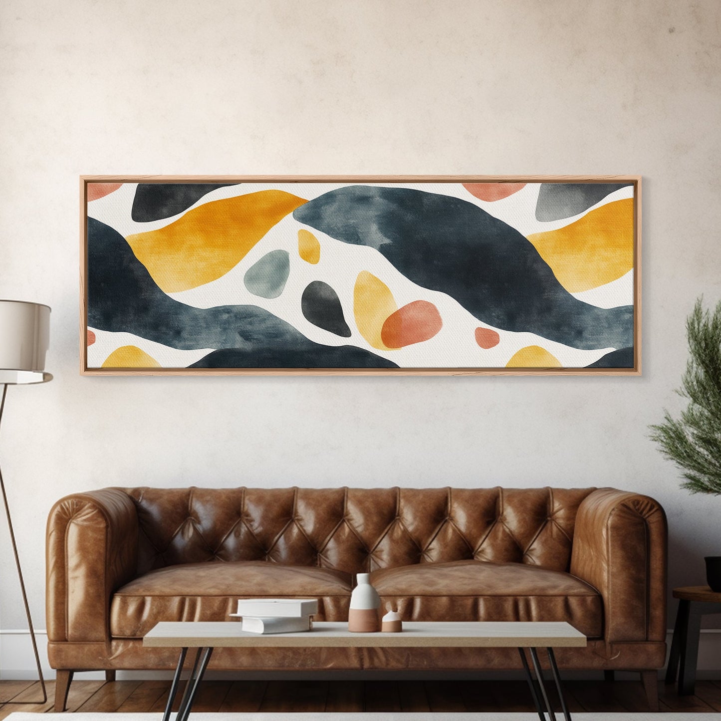 Cheetah Art Print - Animal Art - Framed Canvas Print - Animal Art - Unique Gift - Guy Gift - Panoramic Extra Wide Office Wall Art, Living Room Decor