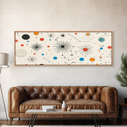 Retro Star Pattern Wall Art Print, Canvas Print, Trendy Art, Eclectic / Kitsch Decor, Midcentury Modern Nursery Decor, Cute Art for Kid's Room