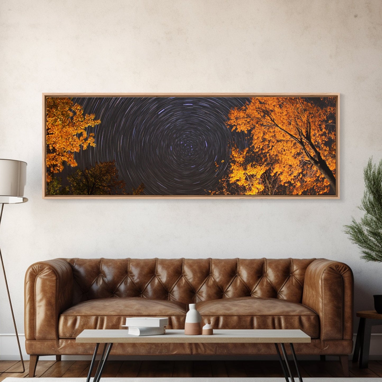 Time Lapse Photography Style Print, Panoramic Wall Art, Starry Night Sky Photo Print