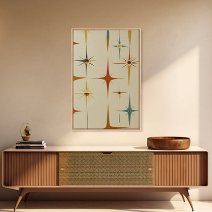 Mid Century Modern Atomic Starburst Retro Wall Art - Atomic Decor - Canvas Print - 50s Style Wall Art - MCM Mid Century Modern Art
