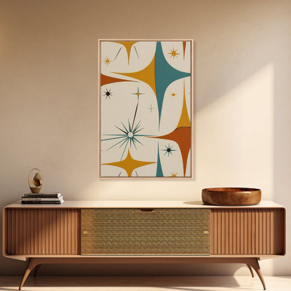Art Deco Star Burst Canvas Print Wall Art, Retro 50s Style, Starburst, Mid-Century Modern Wall Art, Minimalist Home Decor, Modern Art