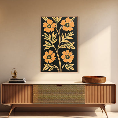 Framed Canvas Print Wall Art Boho Floral Print, Botanical Wall Art, Flower Market Poster, Minimalist Home Decor, Modern Farmhouse Art