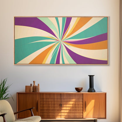 NuevArt Framed Canvas Print Wall Art MCM Mid Century Modern Canvas Print Abstract Shapes Illustration Mid Century Modern Wall Art