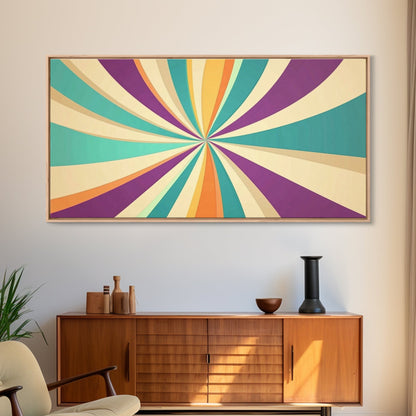 Mid Cenutry Modern Canvas Print Colorful Wall Art Retro 1950s Style Home Decor Above Sofa Living Room Wall Art