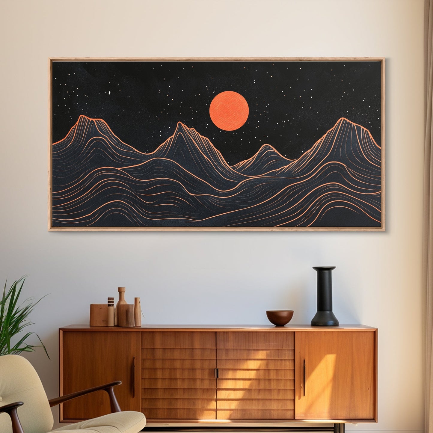 Retro Abstract Art, Art Deco Style, Atomic Age Inspired Wall Art, Pueblo Style Southwestern Art