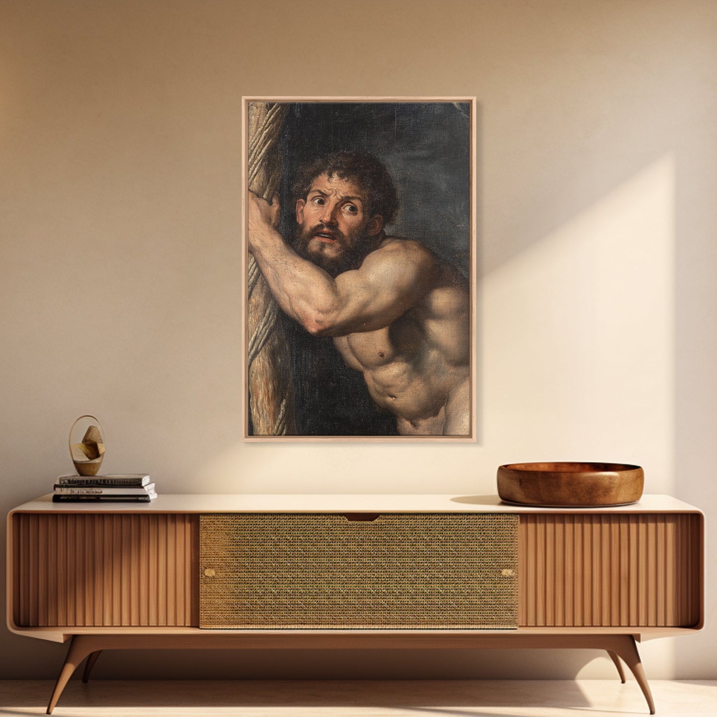 Satyr Painting Print, Framed Canvas Print, Satyr Painting Original, Satyr Artwork, Folk Art, Spooky Decor