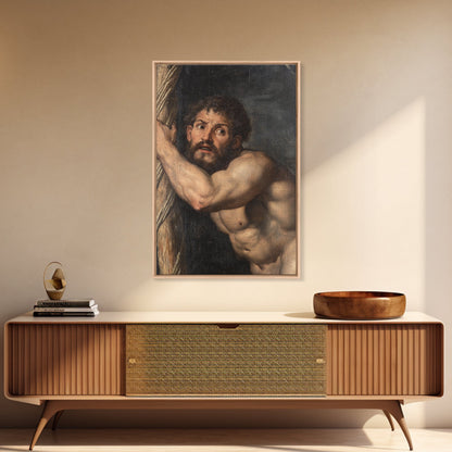 Satyr Painting Print, Framed Canvas Print, Satyr Painting Original, Satyr Artwork, Folk Art, Spooky Decor