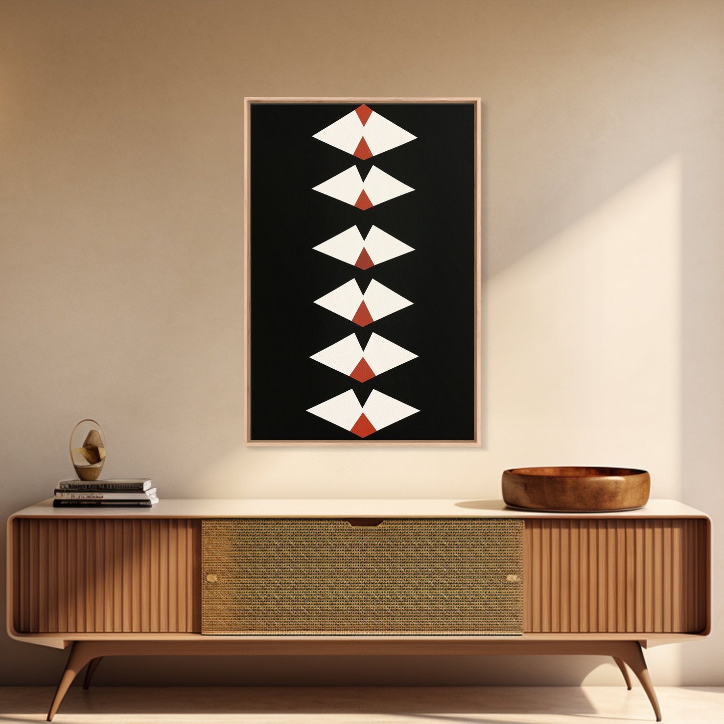 Retro Mid-Century Modern Diamond Art Canvas Print, MCM Style Home Decor