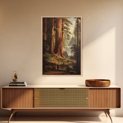 The Redwoods of California, Ancient California Canvas Print, Fantasy Decor, California Wall Art, Tall Redwood Trees Painting