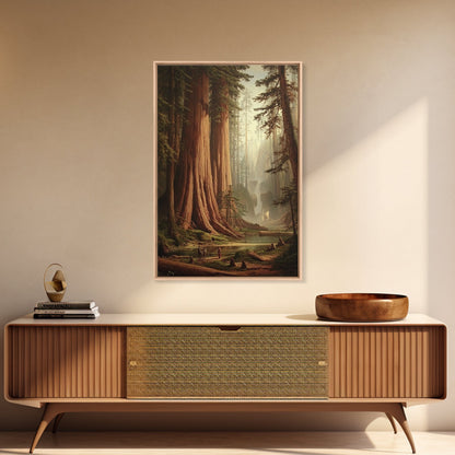 Majestic California Redwood Trees Framed Canvas Print, Redwood National Park, Fantasy Decor, California Decor, PNW Wall Art