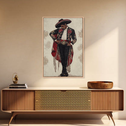 The Matador Oil Painting Canvas Print, Chicano Wall Art, Mexicano Decor, Mexican Inspired Wall Art
