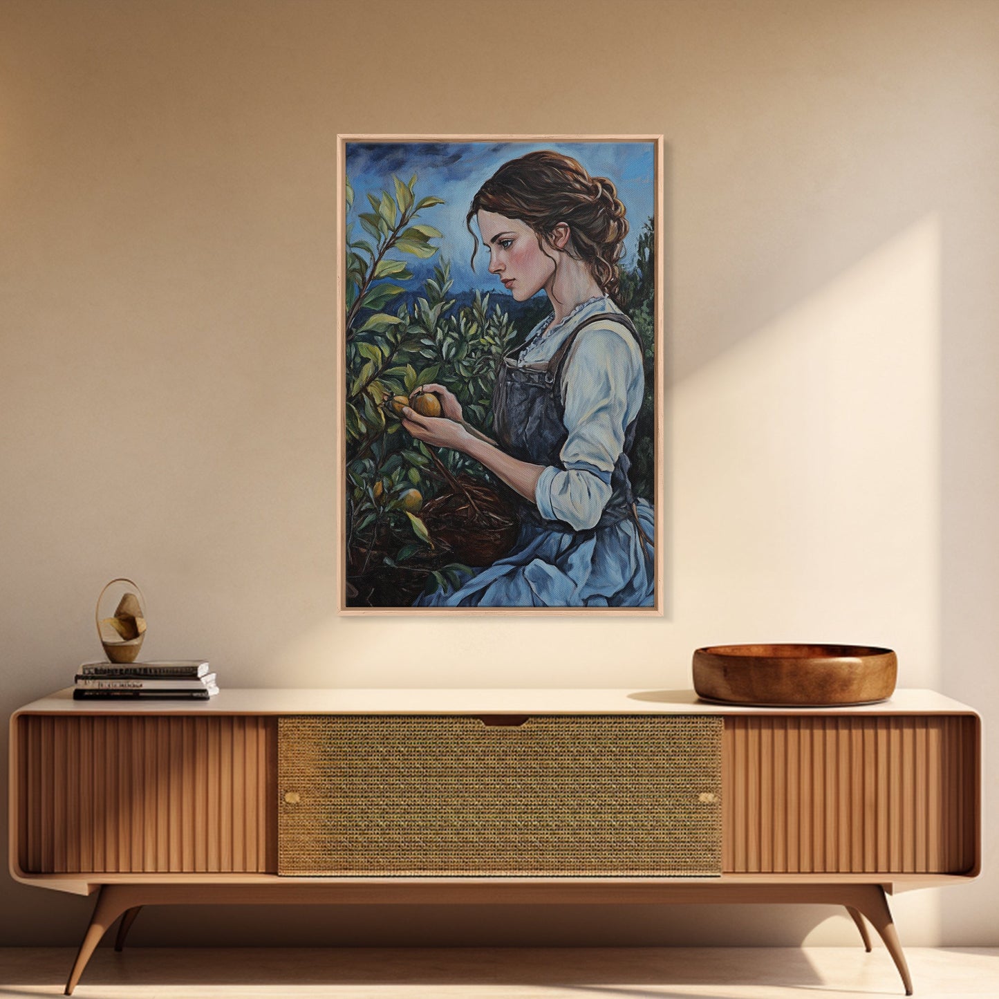 Woman In Garden Painting Print, Victorian Woman Portrait Painting Print, Lady In The Garden, Traditional Wall Art