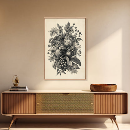 Vintage Christmas Wall Art Canvas Print - Framed Canvas - Minimalist Christmas Art - Boho Christmas Art - Rustic Christmas Art