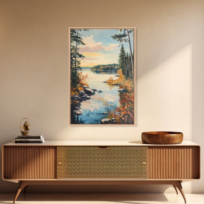 Acadia National Park Oil Painting Print, Maine Oil Painting, Nautical Coastal Decor, National Park Art, Landscape Painting, Cabin Decor