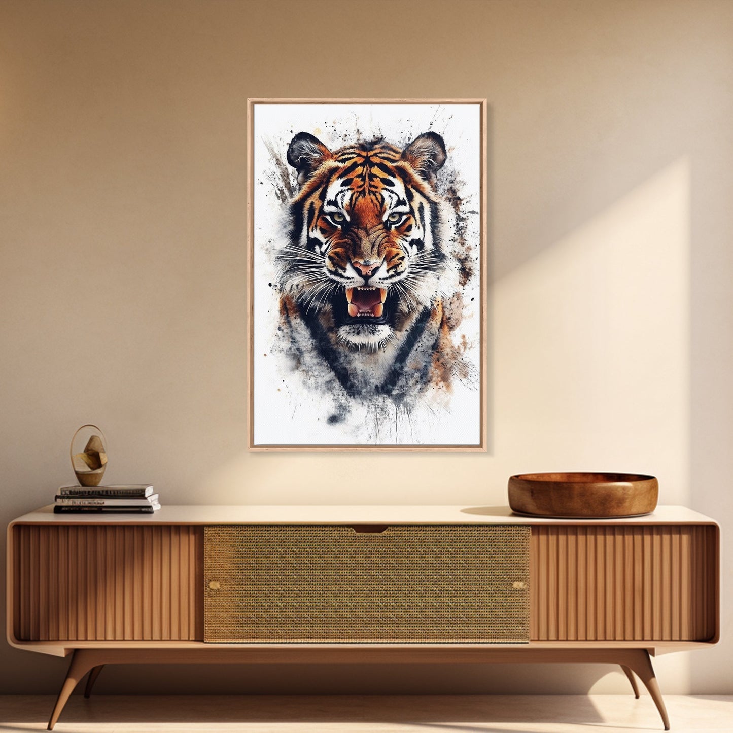Tiger Canvas Print - Animal Canvas Art - Animal Canvas Art - Man Cave Art - Tiger Portrait - Tiger Painting - Man Cave Decoration - Gift For Him