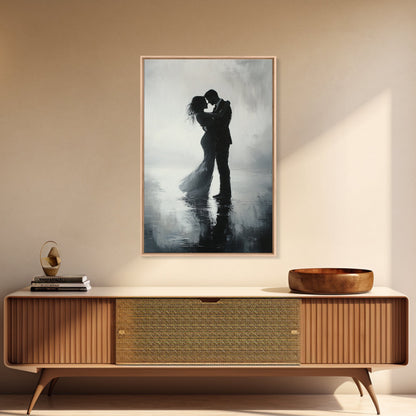 Oil Painting Print Of a Couple Dancing, Wood Framed Wall Art, Wedding Gift Idea, Wedding Decoration, Couple Dancing Art, Couple Painting