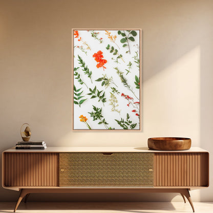 Boho Floral Botanical Wall Art Canvas Print, Minimalist Modern Farmhouse Home Decor, Living Room Wall Art, Bedroom Decor, Flower Print