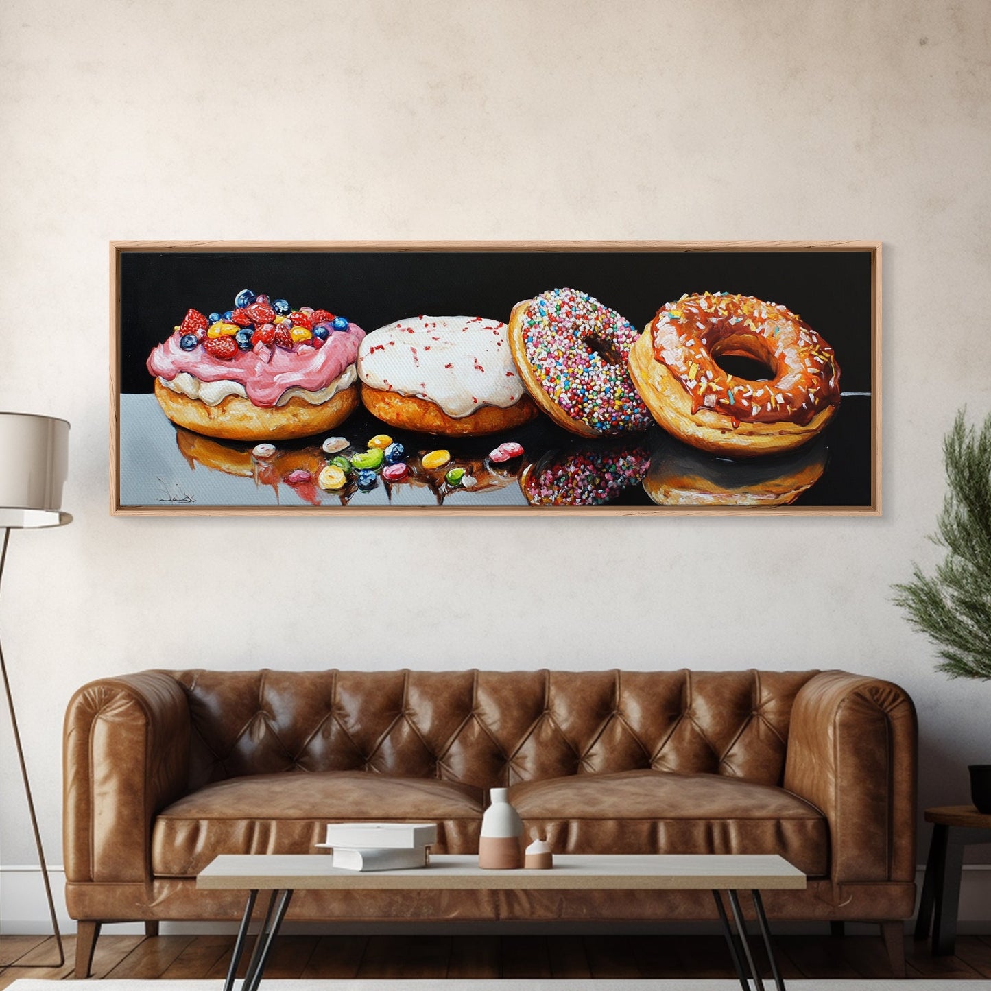 Renaissance Style Painting Of Some Donuts, Framed Canvas Print, Bakery Decor, Bakery Wall Art, Donut Shop Wall Art, Funny Renaissance Art