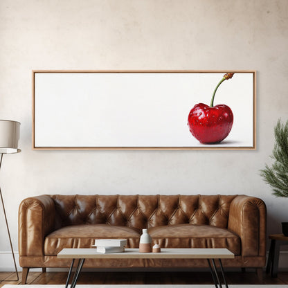 Cherry Painting Print, Panoramic Decor, Cherry Wall Art, Original Cherry Painting Wall Art For Kitchen, Extra Wide Horizontal Art, Cherry Decor