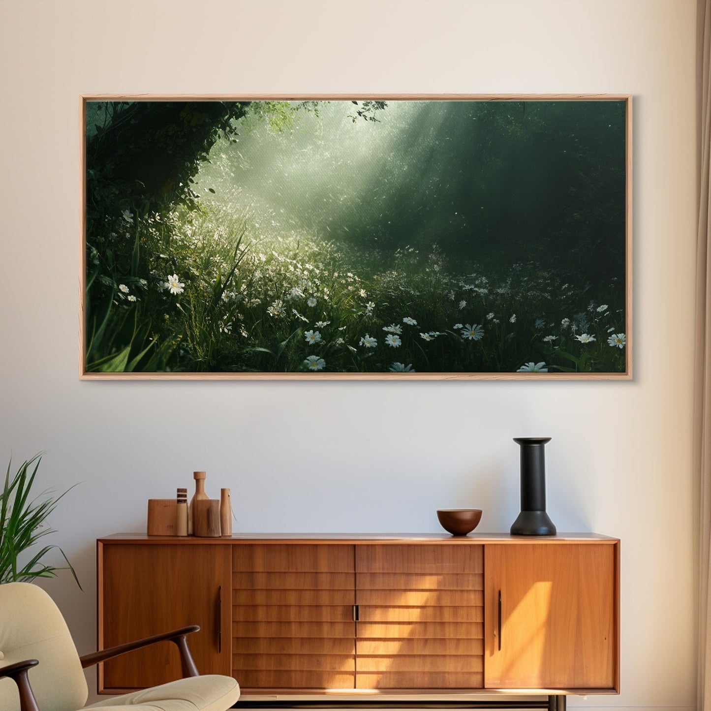 Morning In The Forest - Framed Canvas Print - Fantasy Wall Art - Fantasy Landscape Painting - Fantasy Painting