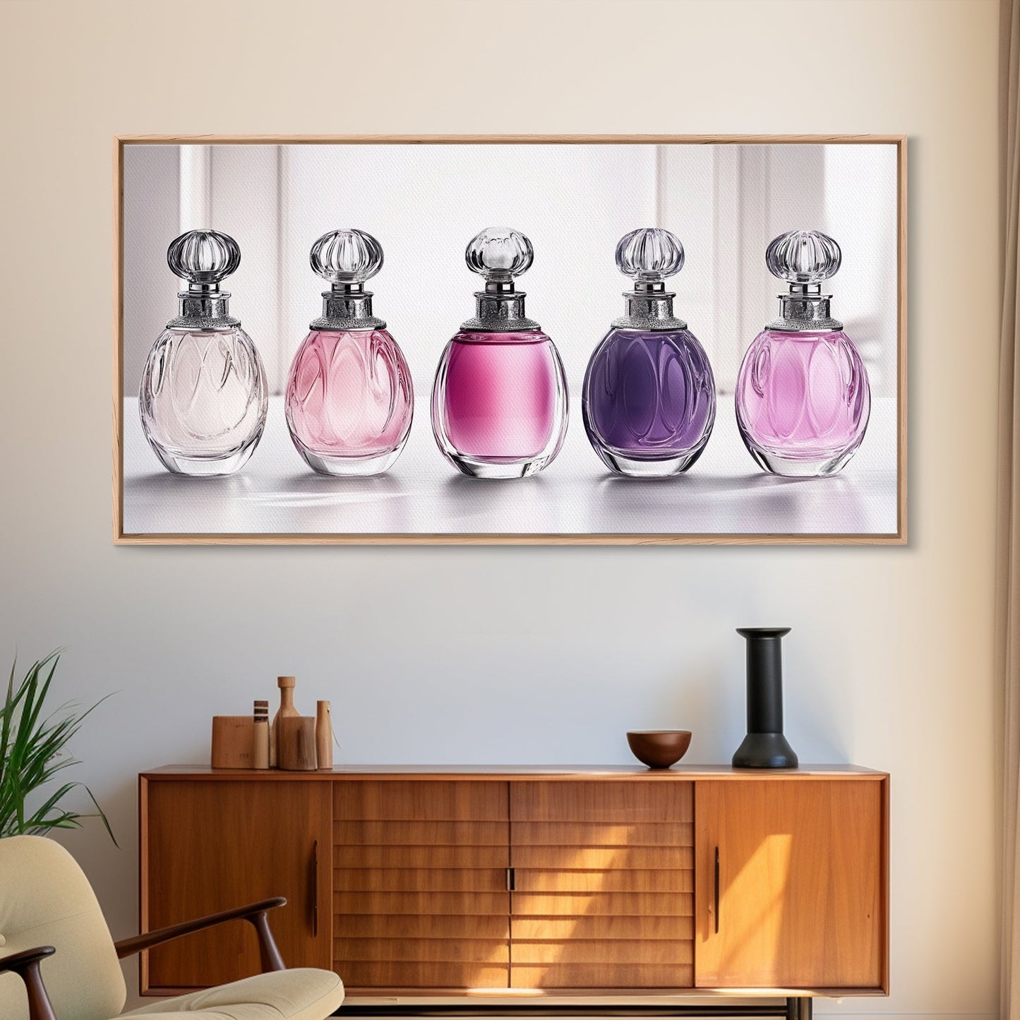 Perfume Bottles Canvas Print, Preppy Dorm Room Decor, Perfume Bottles Painting, Girl's Room Art, Gift For Her, Gift For Daughter or Mom