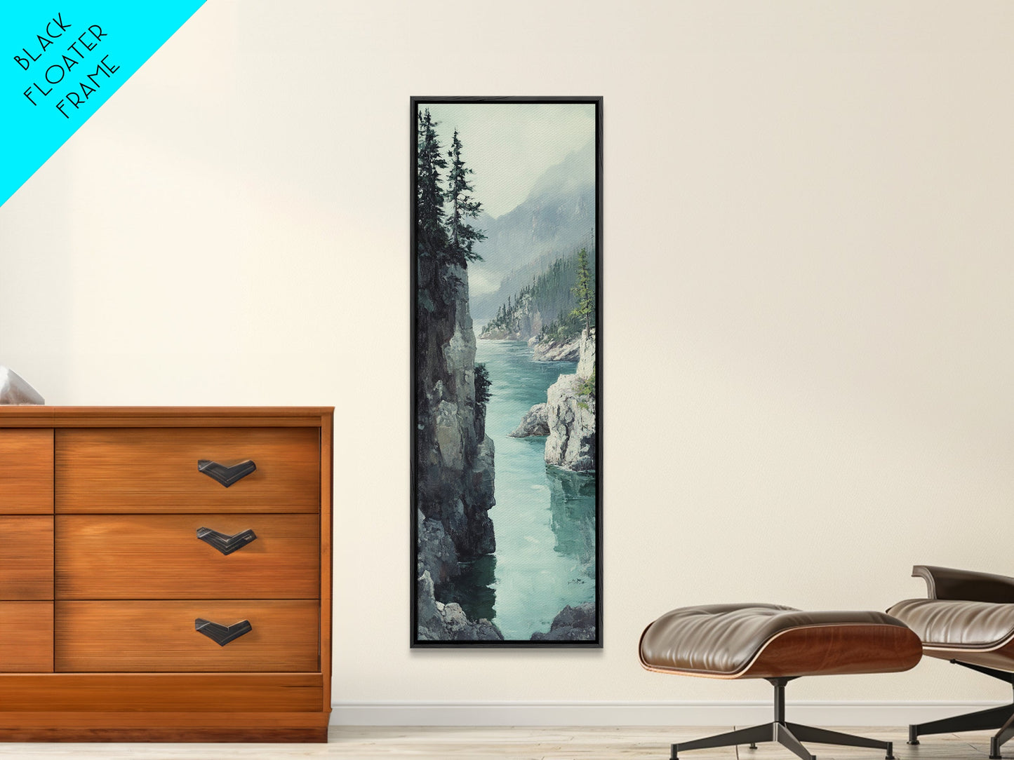 Framed Canvas Print Coastal Landscape Art Nautical Decor Tall Narrow Art Beach House Wall Art Perfect Above Couch Nautical Wall Art