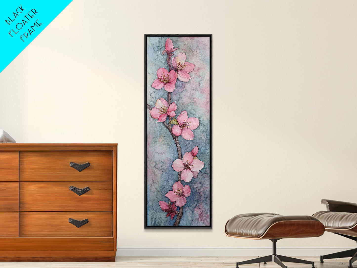 Delicate Cherry Blossom Branch Painting - Canvas Print for Floral Wall Art, Botanical Decor, Pink Bloom Art, Spring Wall Decor, Nature Print