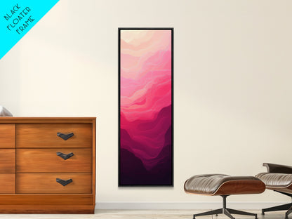 Pink Abstract Art Framed Canvas Print Minimalist Wabi Sabi Light Pink Wall Art Vertical Living Room or Bedroom Decor