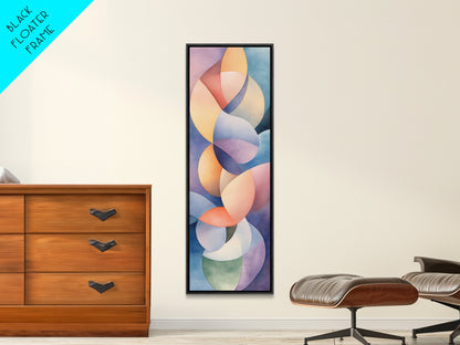 Bright Abstract Swirls Framed Canvas Print Colorful Geometric Wall Art Minimalist Boho Art Vertical Home Accent Gift Idea
