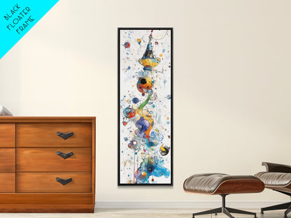 Whimsical Tower Painting Canvas Print Colorful Fun Art Vertical Wall Art Unique Gift Idea Playful Whimsical Art for Living Room