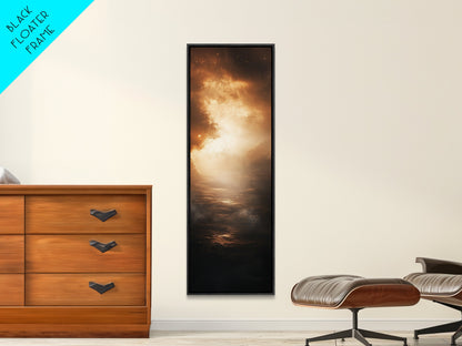 Golden Hour Ocean Sunset Moody Wall Art Framed Canvas Print Nautical Painting Living Room Coastal Wall Art Decor