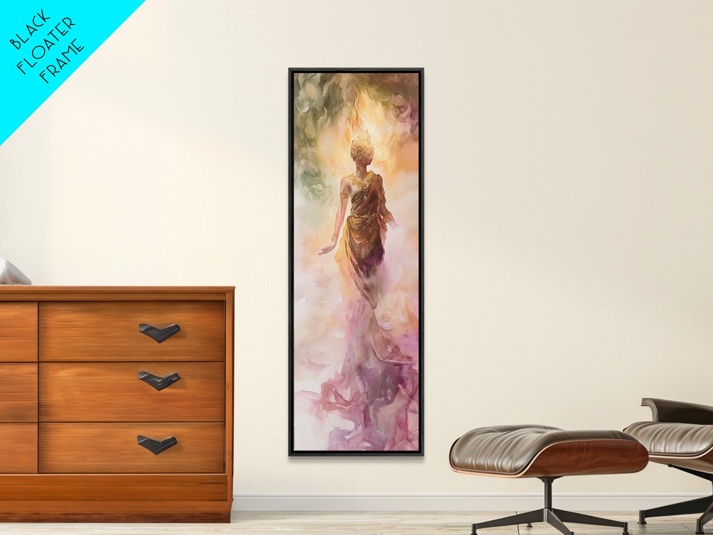 Ethereal Woman Canvas Print With Goddess Art, Light Pink Wall Art, Minimalist Art Perfect For Yoga Studio Or Feminine Spaces